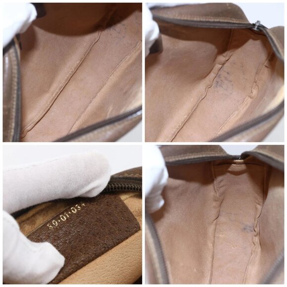 GUCCI GG Supreme Web Sherry Line Clutch Bag PVC Beige Gold 89 01 034 Auth 147495 - Picture 16 of 16